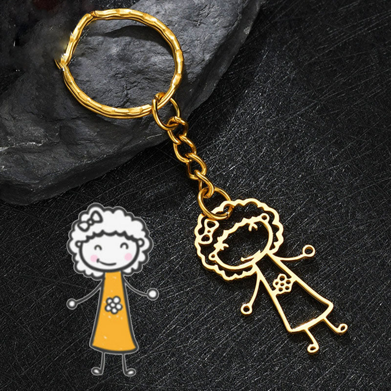 DIY Cutsom Drawing Art Necklaces Personalized Stainless Steel Kids Artwork Logol Pendant Jewelry Gifts for Family Children