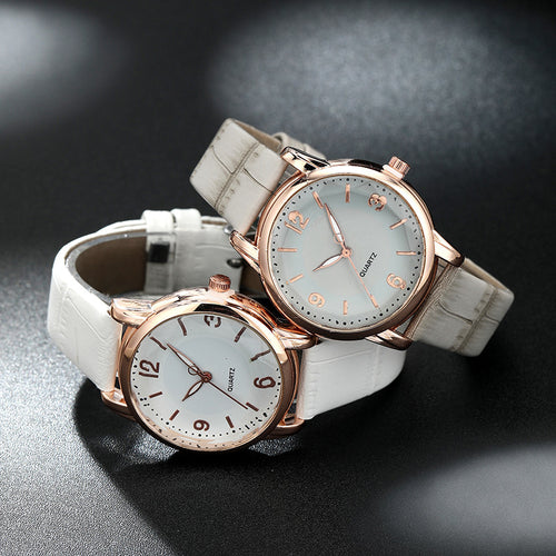 Women's Two-tone Dial Belt Quartz Watch