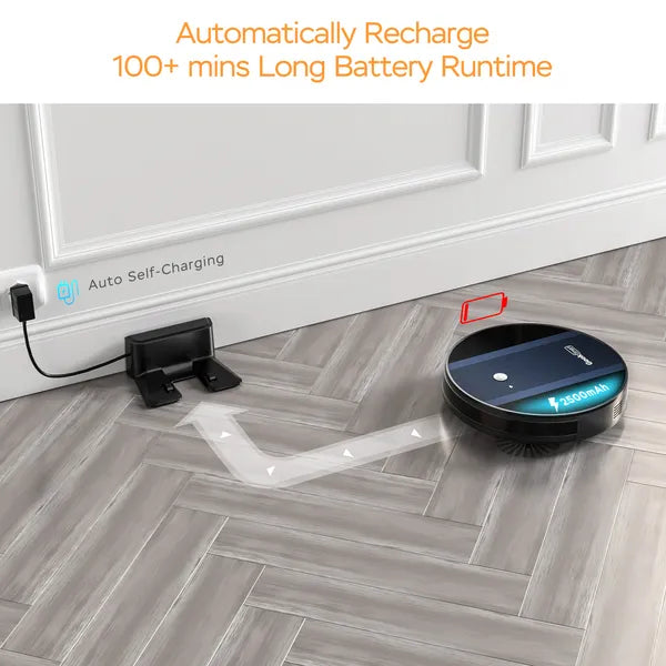 Geek Smart Robot Vacuum Cleaner G6;  Ultra-Thin;  1800Pa Strong Suction;  Automatic Self-Charging;  App Control;  Custom Cleaning;  Great For Hard Floors To Carpets(Banned From Selling On Amazon)