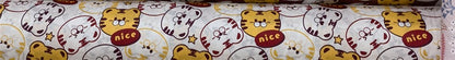 Cartoon Panda And Tiger Cotton Twill
