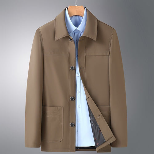 Plus Size Jacket Men's Middle-aged And Elderly Turn-down Collar Coat