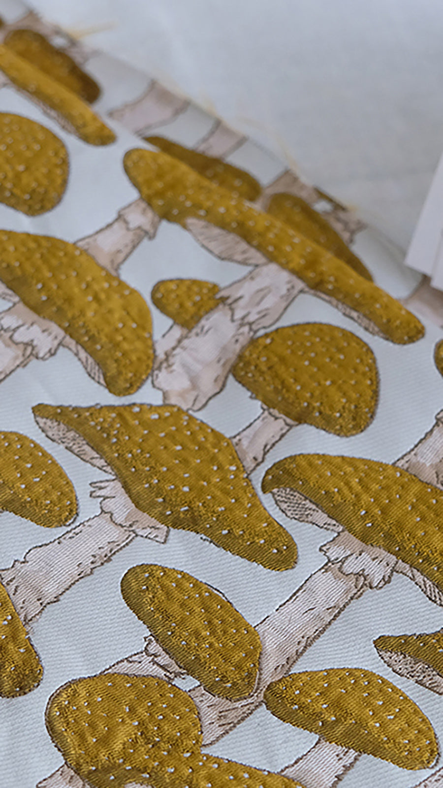 Cartoon Mushroom Pattern Jacquard Printed Fabric Bag Pillow Handmade DIY Fabric Material
