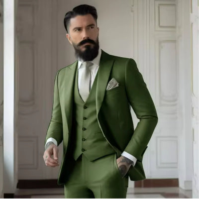 Men's Slim Fit Solid Color Business Suit