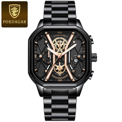 Quartz Men's Watches Luxury Fashion Wristwatches Chronograph Luminous