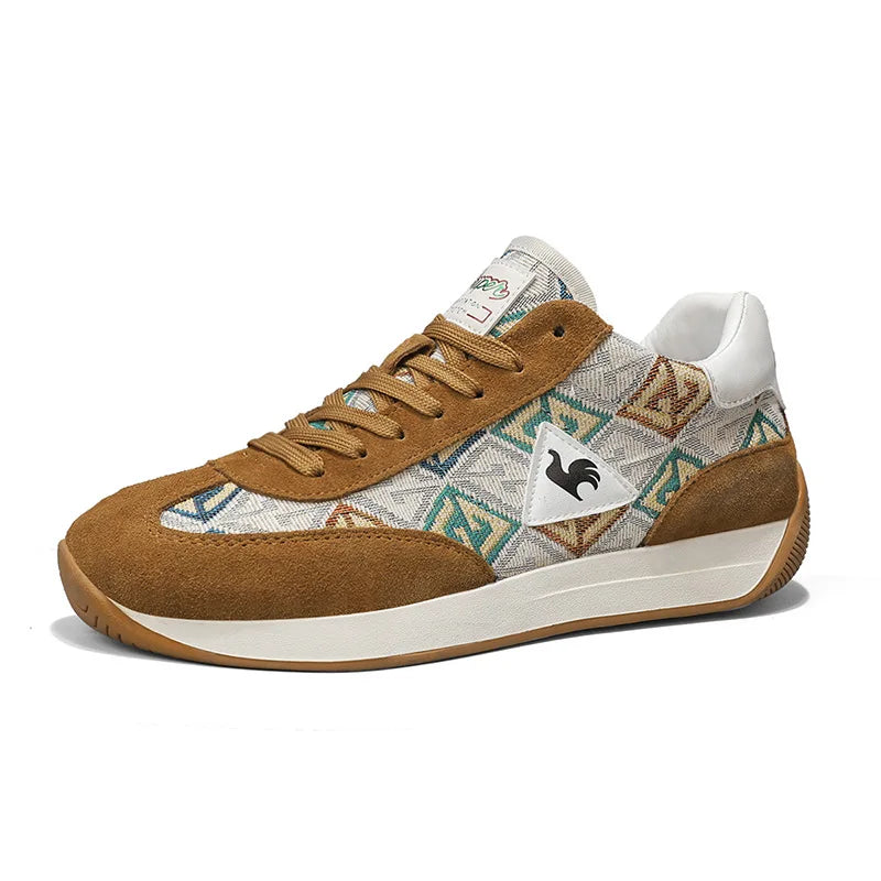New Retro Brown Men's Sneakers Brand Designer Trainers Men Jogging Shoes Fashion Platform Shoes Men Beathable Running Shoes