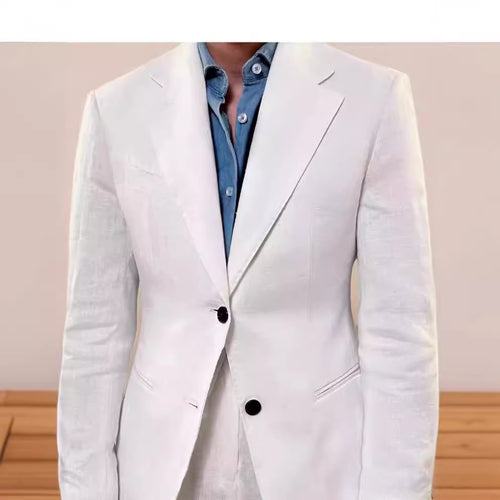 Spring Pure Linen Suit Suit Men's Solid Color