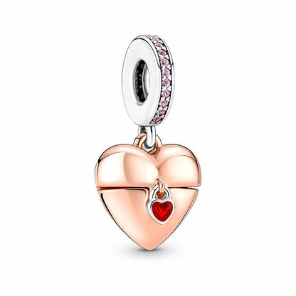 S925 sterling silver eternal confession double surround heart small motorcycle DIY accessories