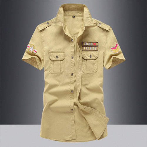 Tooling Plus Size Half Sleeve Military Shirt