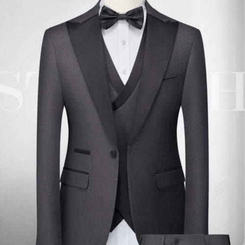 Men's New Suit Three-piece Korean-style Slim-fit Dress Suit