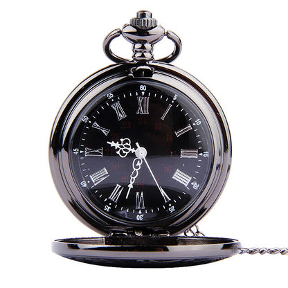 Pocket Watch Vintage Roman Numerals Quartz Watch Clock With Chain Antique Pendant Necklace Gifts For Father