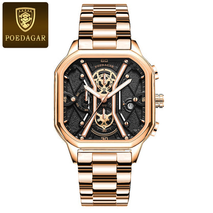 Quartz Men's Watches Luxury Fashion Wristwatches Chronograph Luminous