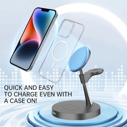 Zinc alloy magnetic bracket magnetic three in one wireless charger suitable for Apple magnetic fast charging