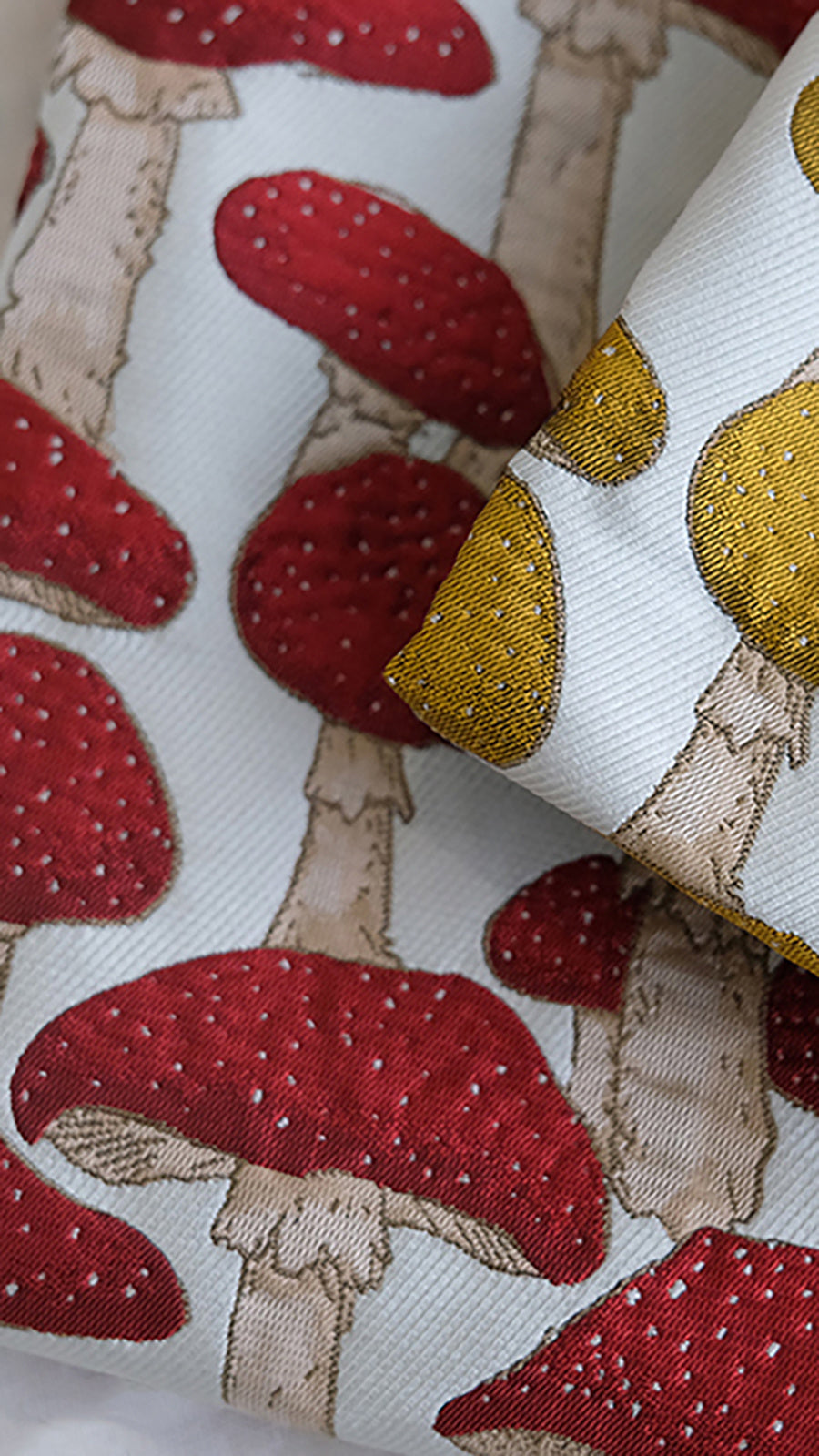 Cartoon Mushroom Pattern Jacquard Printed Fabric Bag Pillow Handmade DIY Fabric Material