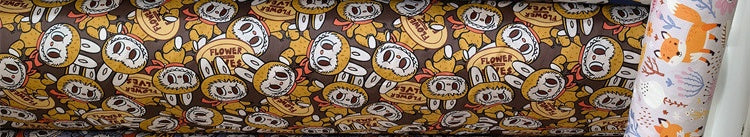 Cartoon Panda And Tiger Cotton Twill