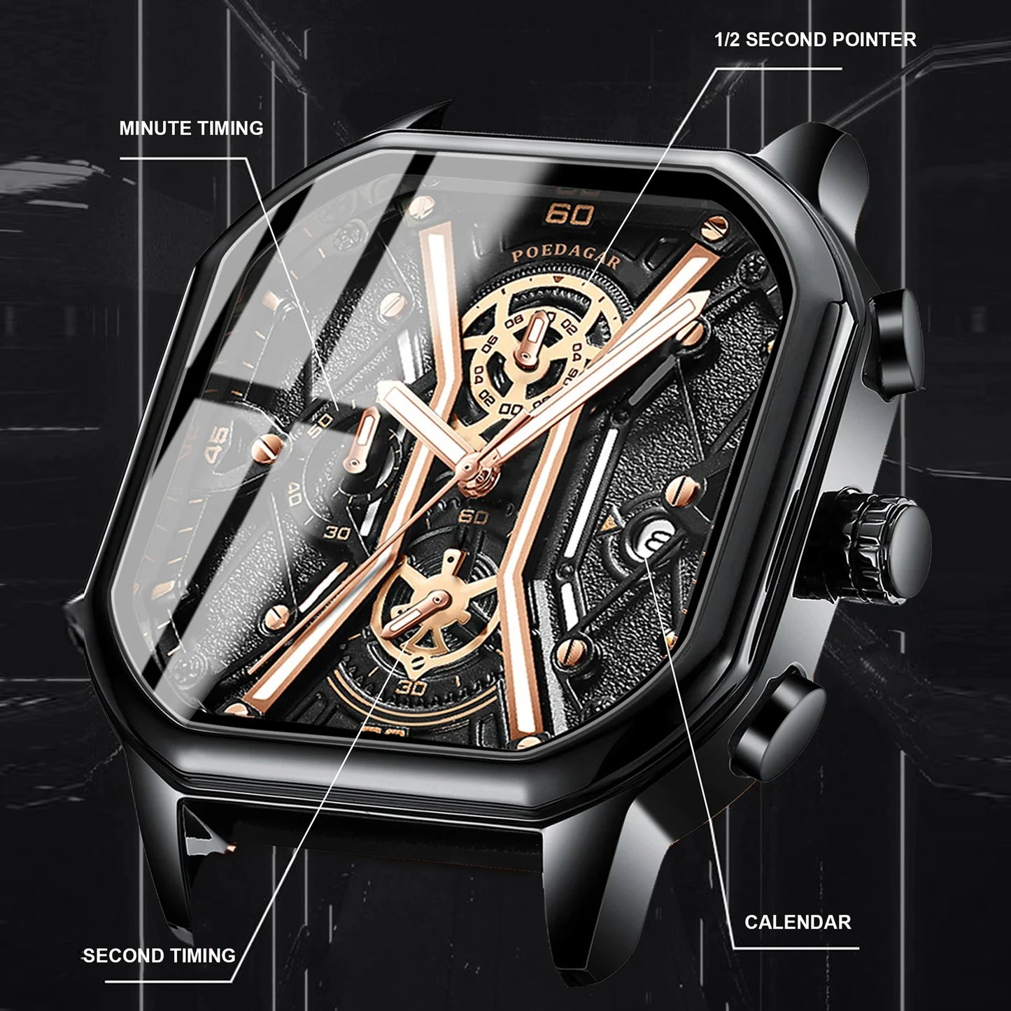 Quartz Men's Watches Luxury Fashion Wristwatches Chronograph Luminous