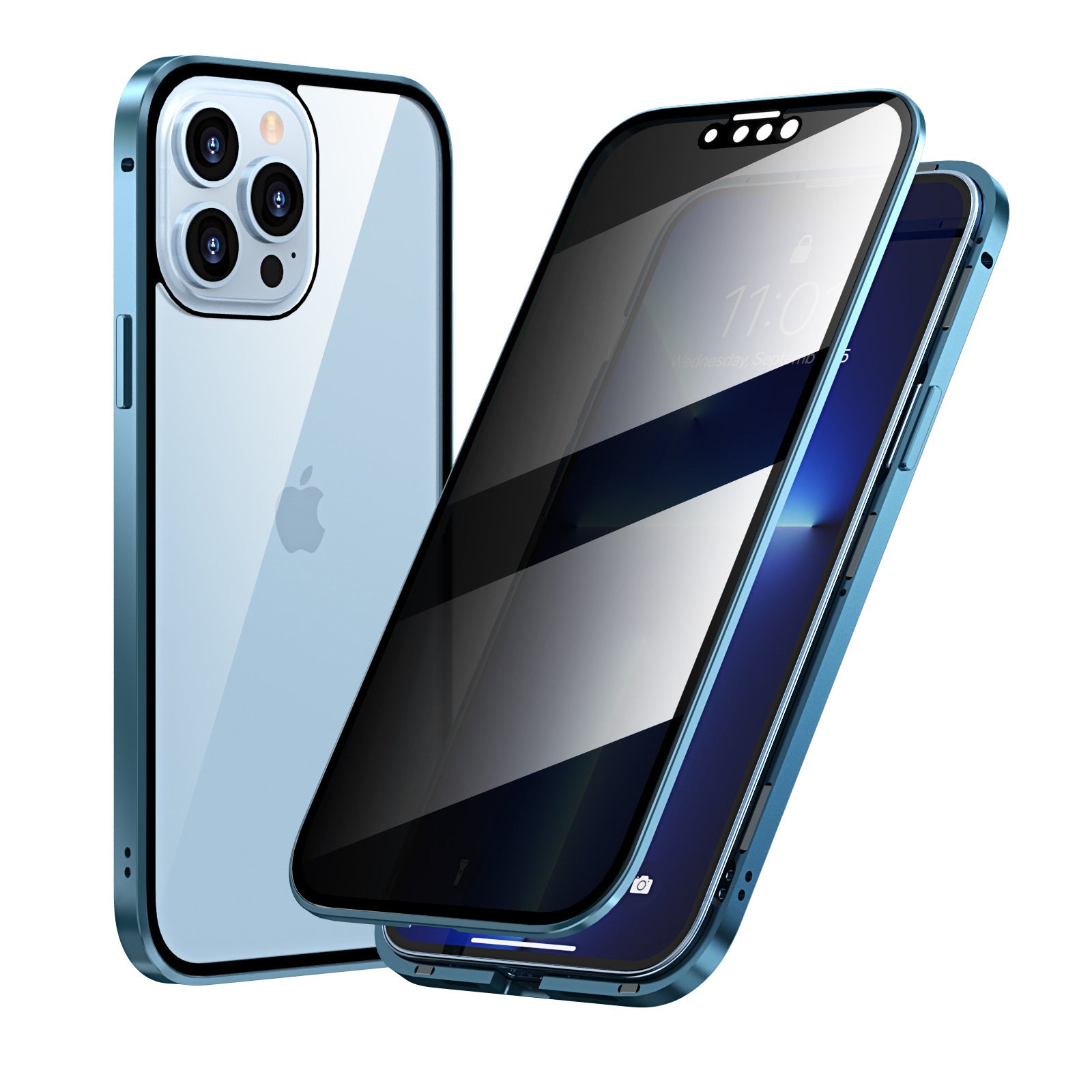Anti-peep Magneto for Apple 13Pro phone case iPhone13/Mini double-sided metal frame protection
