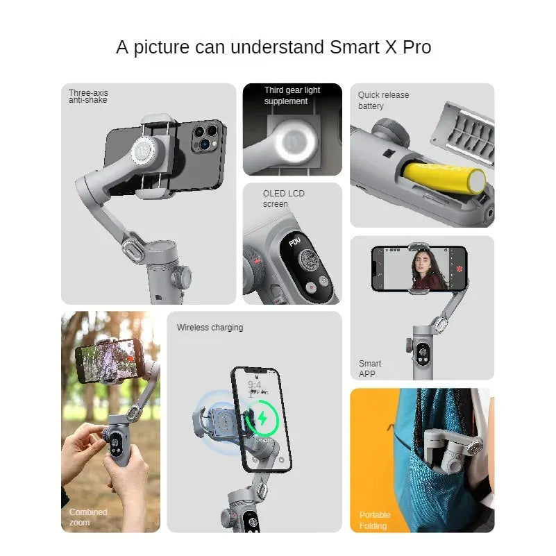 mobile phone three-axis anti shake stabilizer Tiktok short video VLOG shooting handheld PTZ live broadcast support