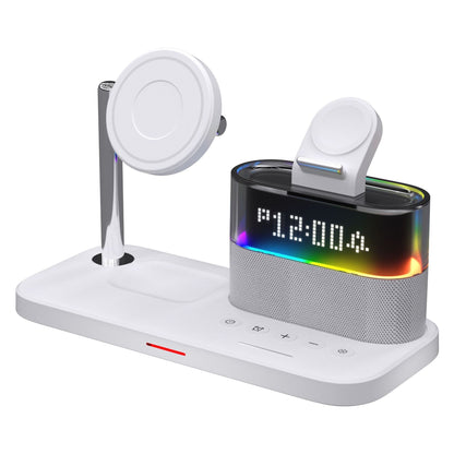 Magnetic Small Night Lamp Wireless Charger With Alarm Clock Three-in-one