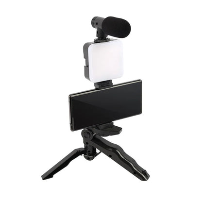Vlogging kit for mobile phone tripod 36 led fill light and mini microphone for live stream