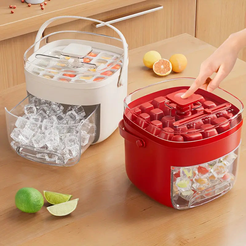 Convenient Outdoor Portable Ice Tray Large Capacity Ice Bucket 48 Extra-Large Ice Maker Food Grade Plastic Storage