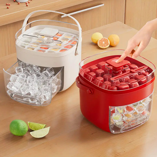 Convenient Outdoor Portable Ice Tray Large Capacity Ice Bucket 48 Extra-Large Ice Maker Food Grade Plastic Storage