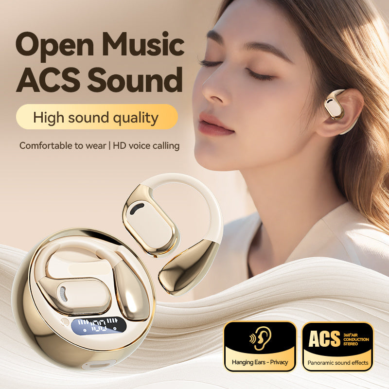Fall Open - Ear Weireless Earphone, Lightweight Earphone , Noice Cancelling Bluetooth - CompatibleStereo