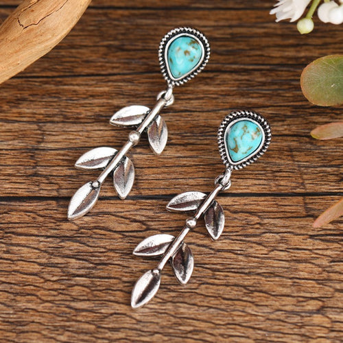 Creative Long Ethnic Style Earrings Drop Leaf Shape