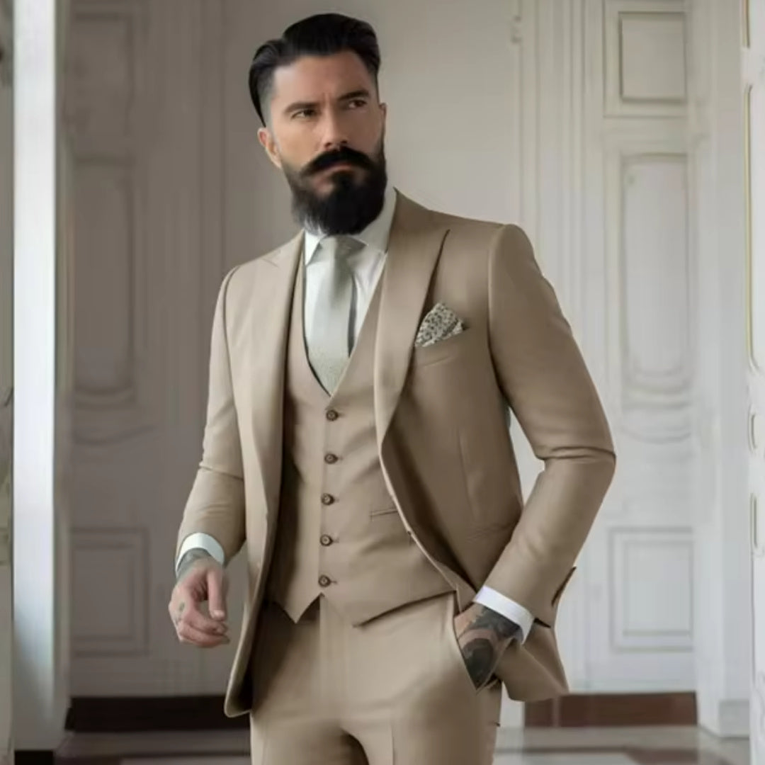 Men's Slim Fit Solid Color Business Suit
