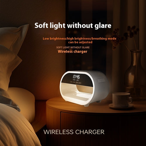 Small Night Lamp Multi-purpose Alarm Clock Wireless Charger