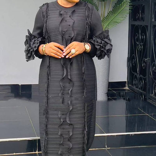 African Plus Size Long Sleeve Dress