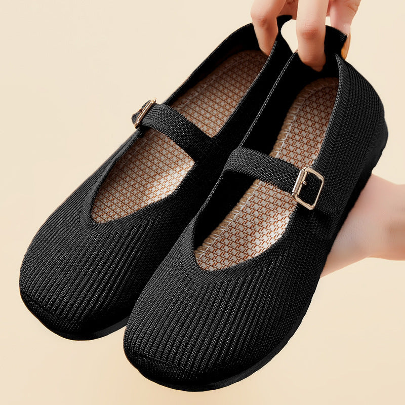 Flat Bottom Slip-on Soft Bottom Round Head Shoes With No Tired Feet