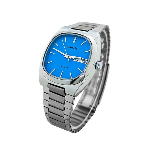 Fashion Simple Square White Shell Steel Belt Quartz Watch