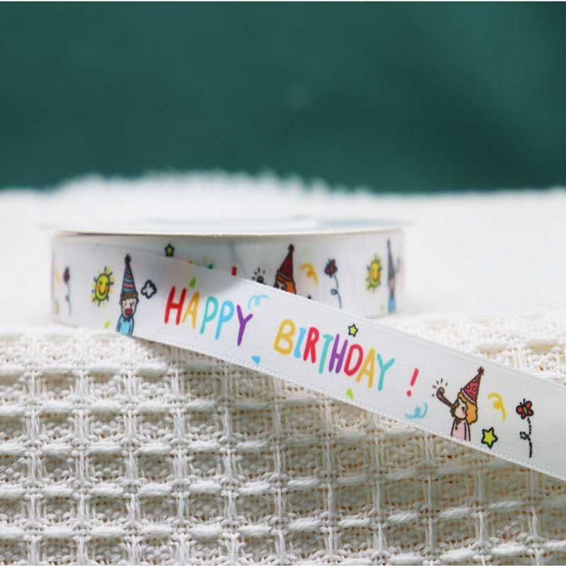 Packing Ribbon Polyester Printing Webbing Bouquet Bandage