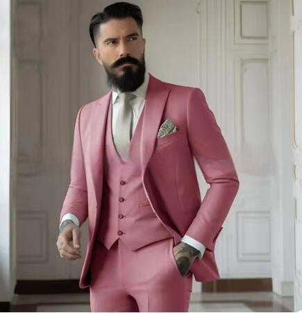 Men's Slim Fit Solid Color Business Suit