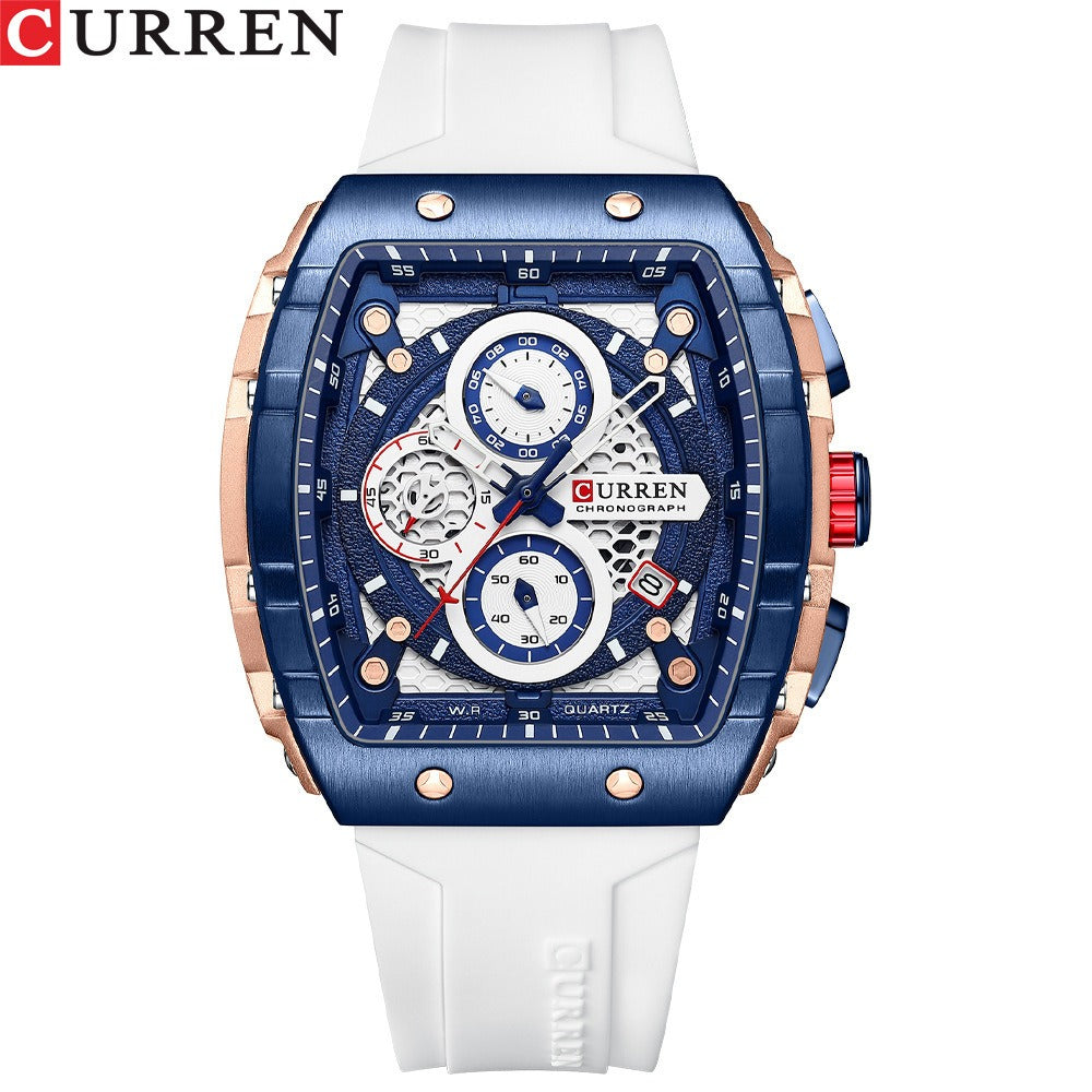 CURREN 8442 Men's Waterproof Six Needle Quartz Calendar Tape Men's Multifunctional
