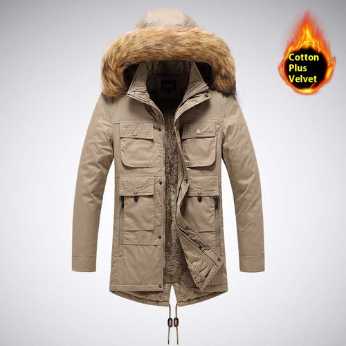 Autumn And Winter Jacket Men's Velvet Thermal And Thickening Cotton-padded Coat