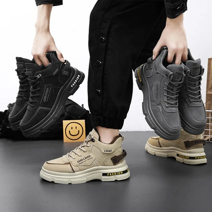Men‘s Casual Sneakers High Quality Comfortable High Top Ankle Boots Chelsea Fashion Cowboy Work Shoes Trend Versatiled Hombres