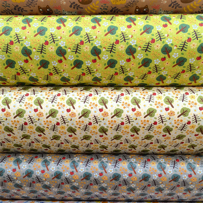 Cartoon Panda And Tiger Cotton Twill
