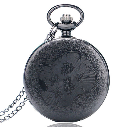 Pocket Watch Vintage Roman Numerals Quartz Watch Clock With Chain Antique Pendant Necklace Gifts For Father
