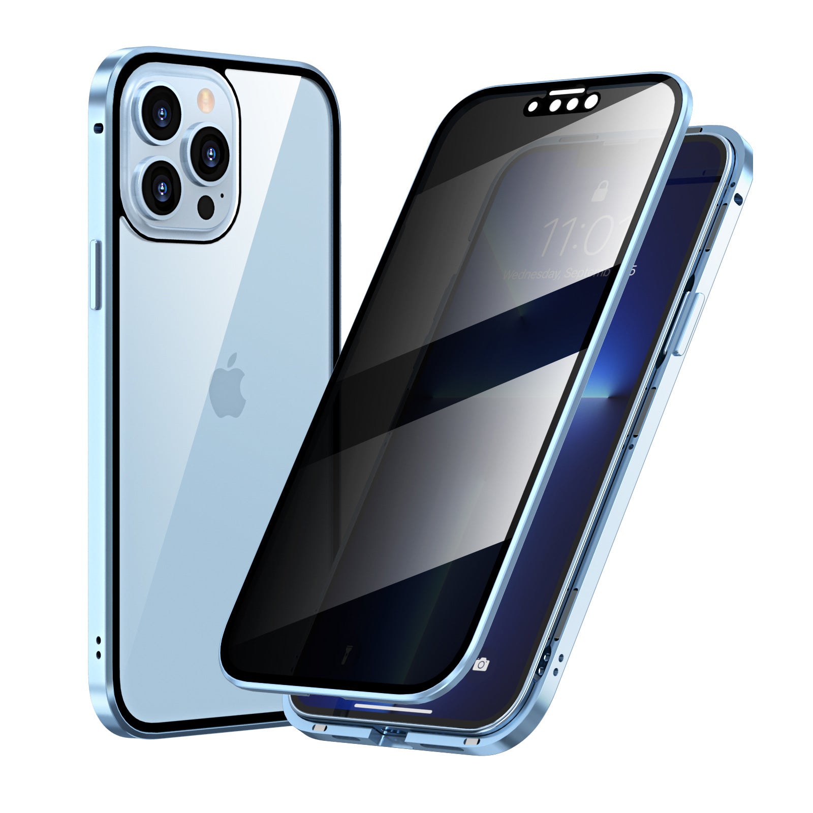 Anti-peep Magneto for Apple 13Pro phone case iPhone13/Mini double-sided metal frame protection