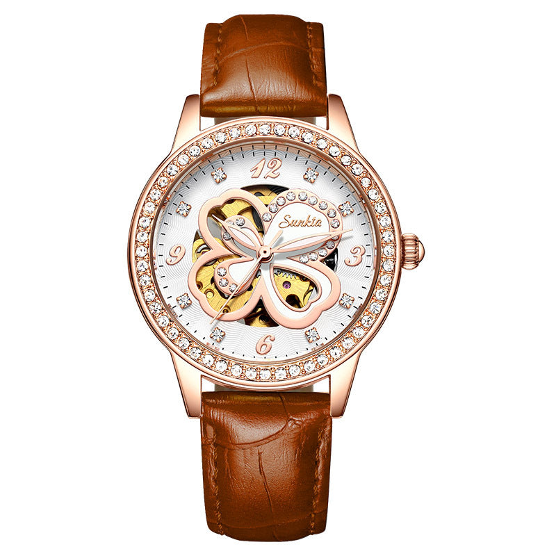 Women's Watch Quartz Sunkta Fashion Women's Watch Rose Gold Women's Watch Creative Waterproof