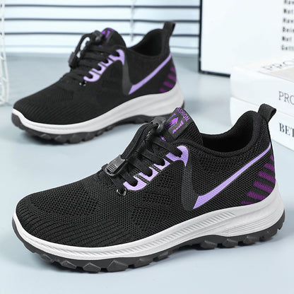 Women's Summer Travel Shoes - Breathable and Comfortable Walking Shoes for Middle-aged and Elderly with Soft Sole Running Shoes for Outdoor Sports