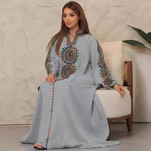 Women's Embroidered Robe New Dress