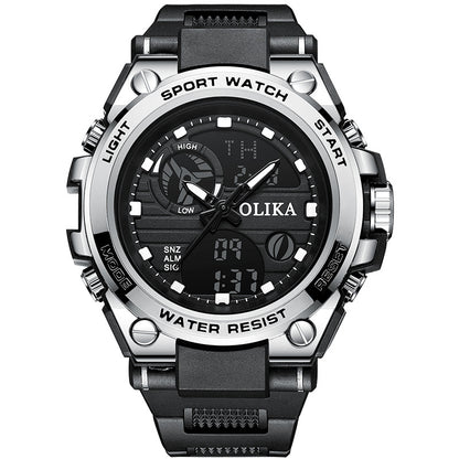 Men's watch dual display waterproof electronic, outdoor sports timing multifunctional