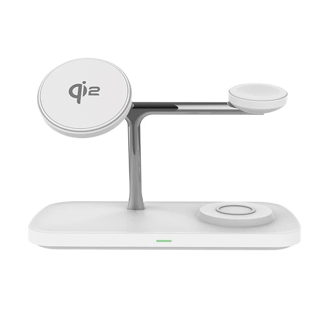 Multi functional QI2 wireless charging desktop magnetic three in one charging stand
