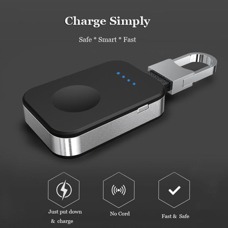 External Battery Pack QI Wireless Charger for Apple Watch iWatch 1 2 3 4 Wireless Charger Power Bank 950mah Portable Outdoor