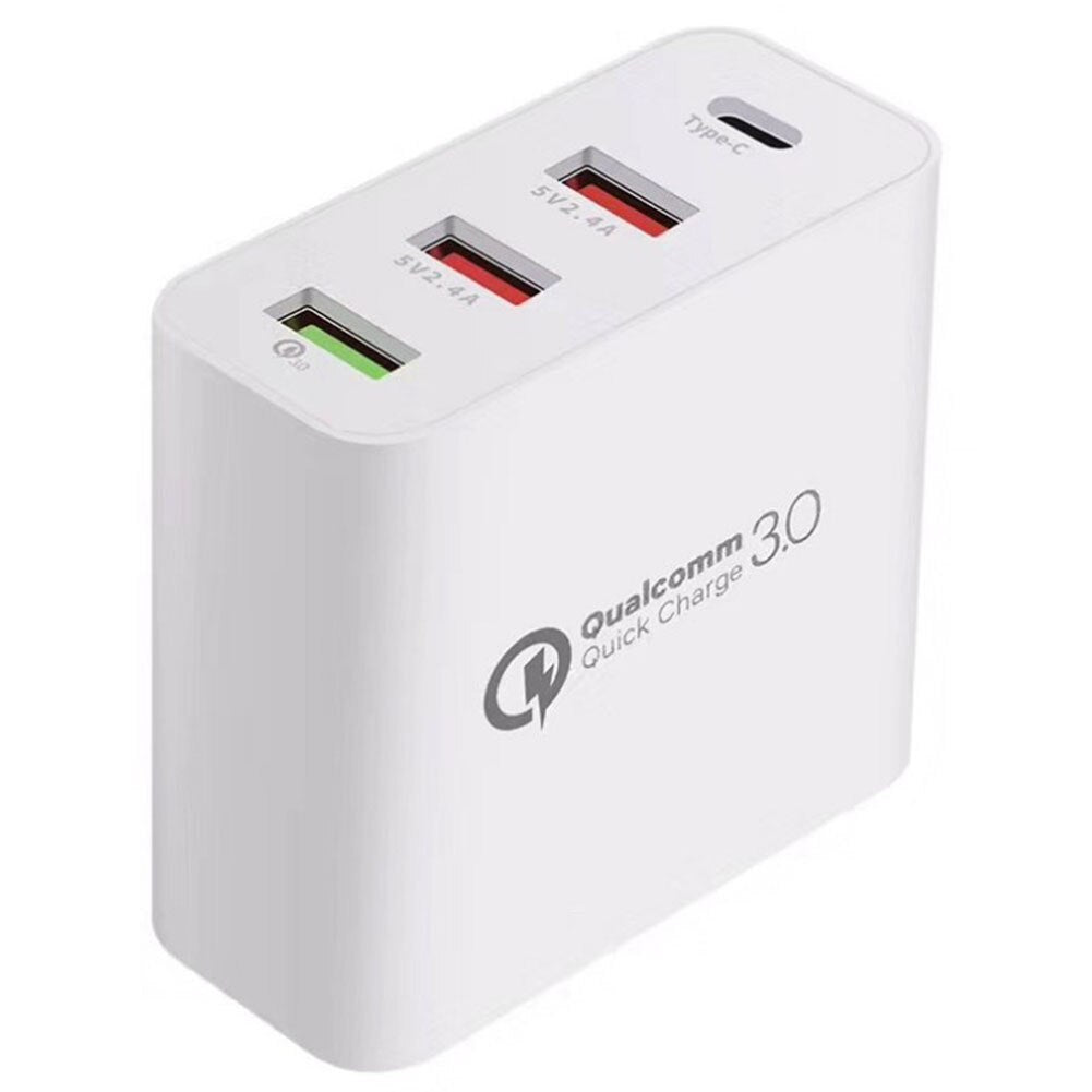 4 Ports Universal Car Wall Charger Power Supply Travel Adapter 48W PD Type C USB Mobile Phone Tablet Home Portable Fast Plug
