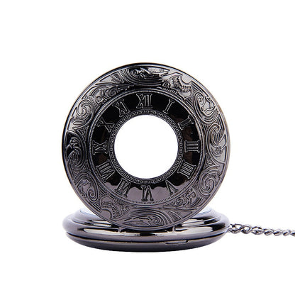 Pocket Watch Vintage Roman Numerals Quartz Watch Clock With Chain Antique Pendant Necklace Gifts For Father