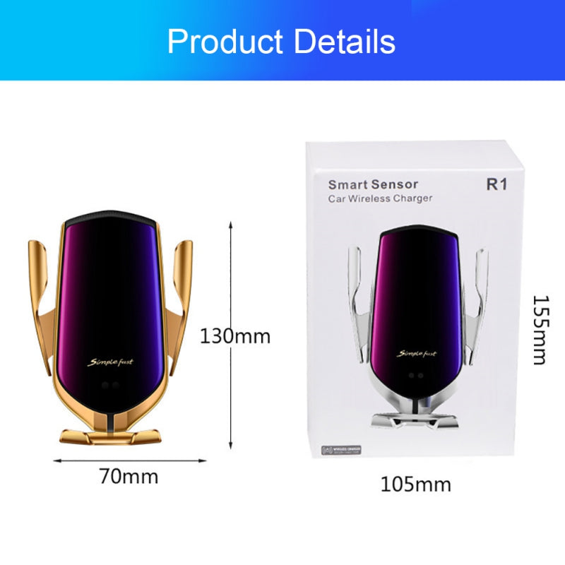 360 Degree Rotation Auto Clamping Air Vent Phone Holder Charging Wireless Car Charger Mount Universal for iphone Huawei Samsung