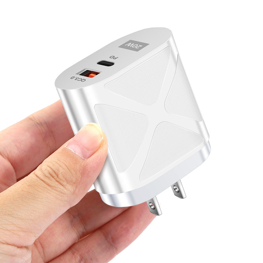 LED luminous PD20W+QC3.0 4A mobile phone charger fast charging dual port fast charging head